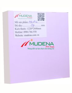 Tấm gỗ nhựa 2 mặt bóng Mudena MK002Độ dày: 5mm-20mm;Màu tấm cốt:Kích thước: 1220*2440 mmTỷ trọng: 0.55-0.6 g/cm3Ghi chú: Dung sai kt, dài, rộng +/- 2mm, dày +/- 0,2mm, trọng lượng tấm +/- 2% 