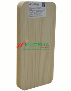 Tấm gỗ nhựa vân gỗ Mudena MK004Độ dày: 5mm-20mm;Màu tấm cốt: Màu gỗ;Kích thước: 1220*2440 mmTỷ trọng: 0.55-0.6 g/cm3Ghi chú: Dung sai kt, dài, rộng +/- 2mm, dày +/- 0,2mm, trọng lượng tấm +/- 2%
